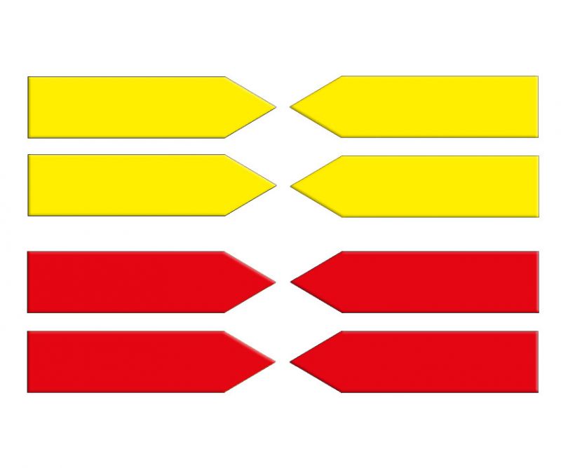 arrows, 100 mm, yellow/red, blank